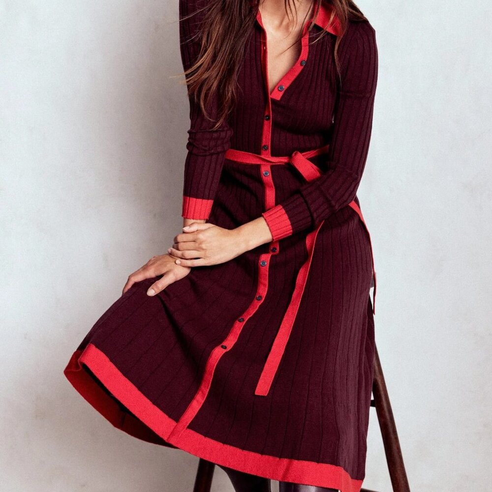 Two-tone Petite Midi Sweater Dress - NWT - 4P - Picture 4 of 5
